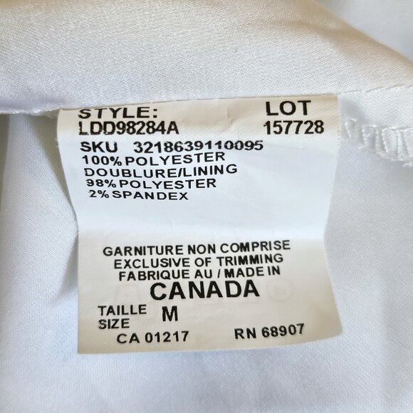 LE CHATEAU White & Blue Floral Strapless High-Low Hem Mini Dress Size Medium - Picture 8 of 9